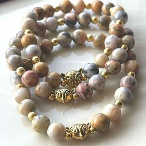 Fox crazy lace agate ONE stretch bracelet NEW meditation reiki yoga crystal